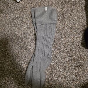 Gray Ribbed Women's Boot Socks